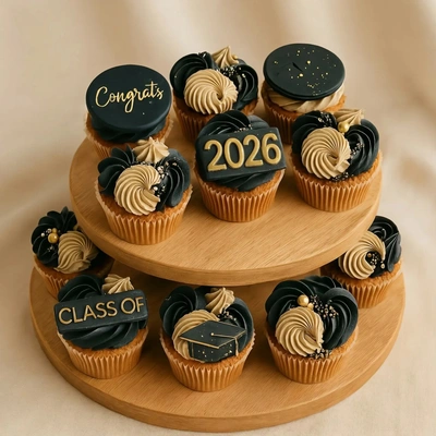 Exquisite Graduation Luxe Cupcake Set - Celebrate with Elegance
