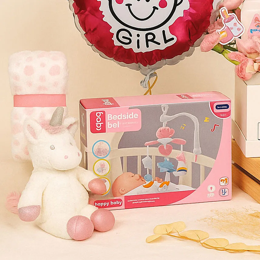 Its a Baby Girl Flowers balloon and giftset