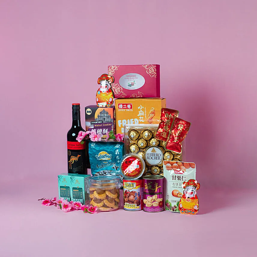 Festive Wishes Leather Gift Basket