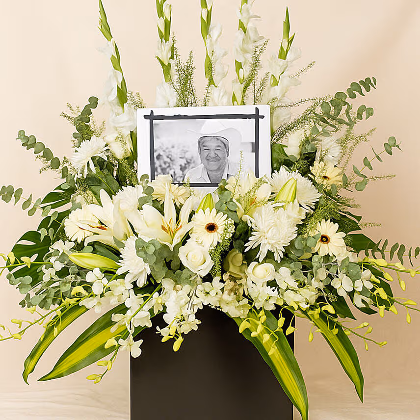 Personalised Frame Sympathy Grand Flower Stand