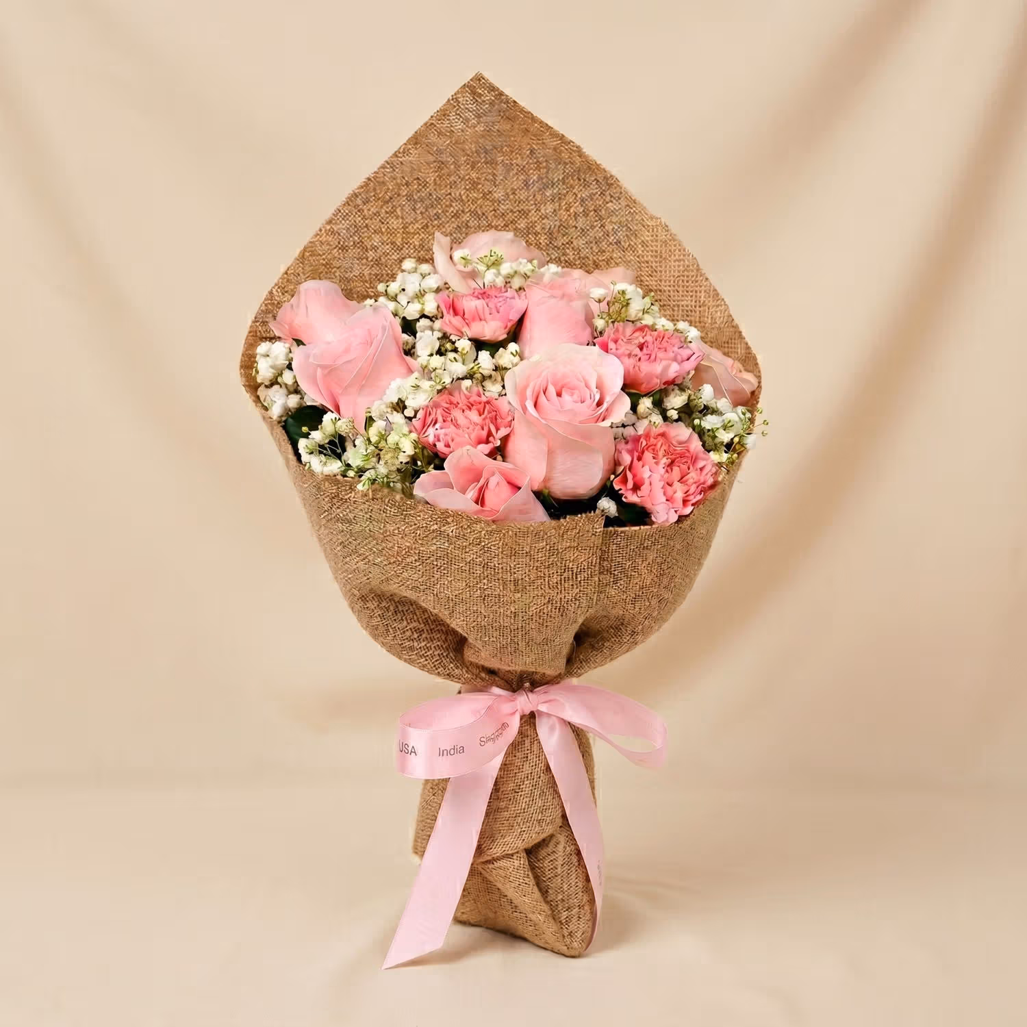 Pink Blush Roses and Carnations