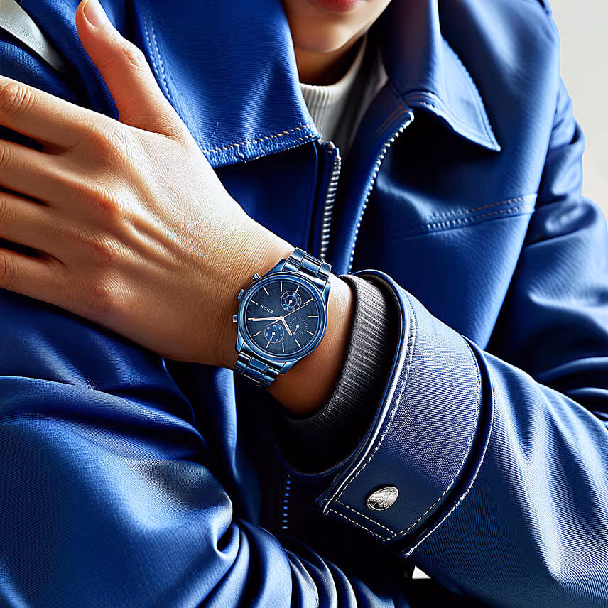 Titan Watch Blue Dial & Flowers for Him