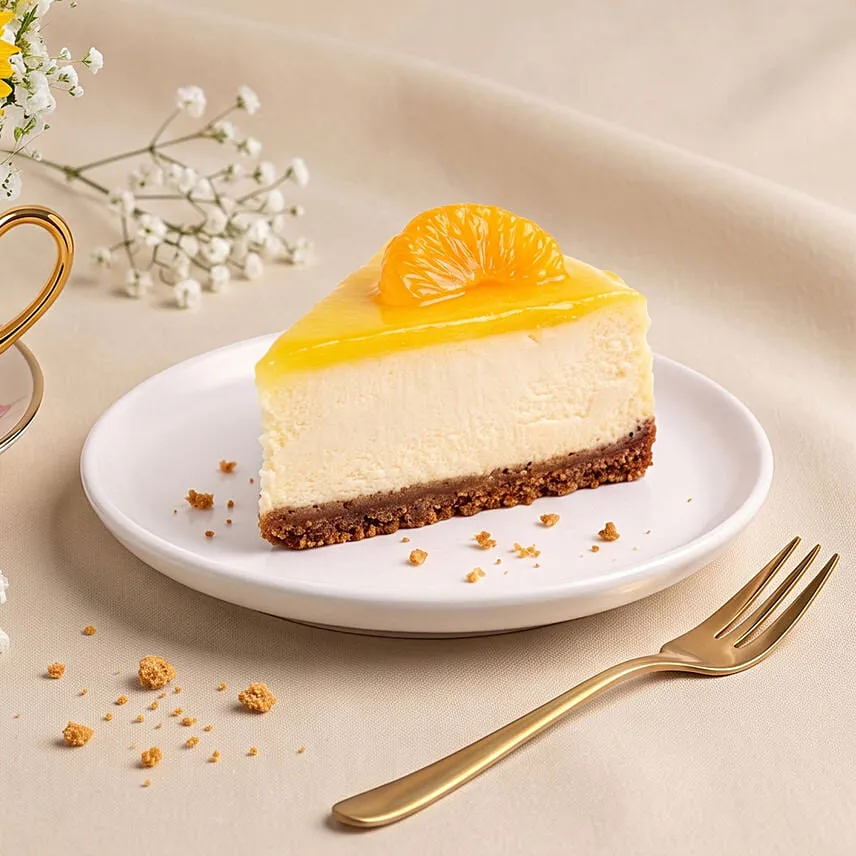 Sunflower Teacup & Mango Cheesecake Slice