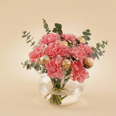 Sweet Emotions Pink Carnations & Chocolates