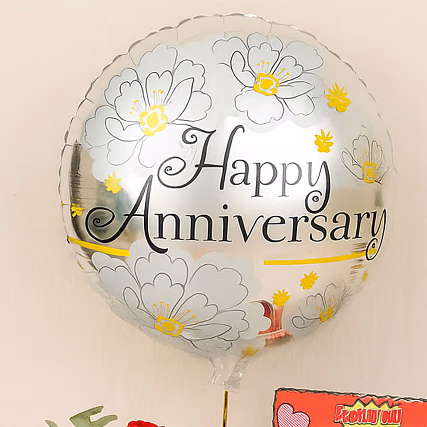 Aniversary Celebration Flowers Combo with Cake