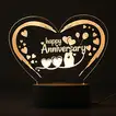 Romantic Happy Anniversary Heart-Shaped Acrylic Lamp