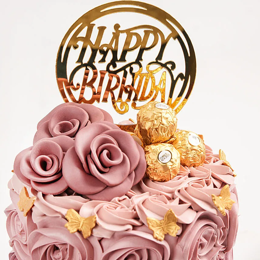 Rosy Birthday Marble Cake