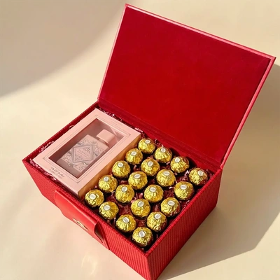 مجموعة هدايا فاخرة مع فيريرو روشيه وعطر