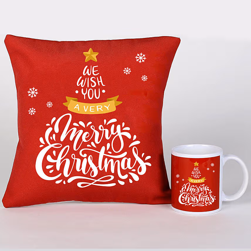 Xmas Greetings Cushion Mug And Cushion