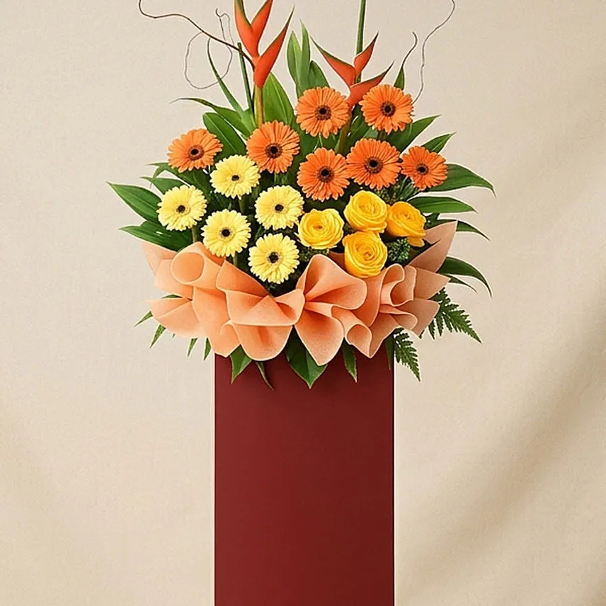 Gerberas N Lilies Flower Stand