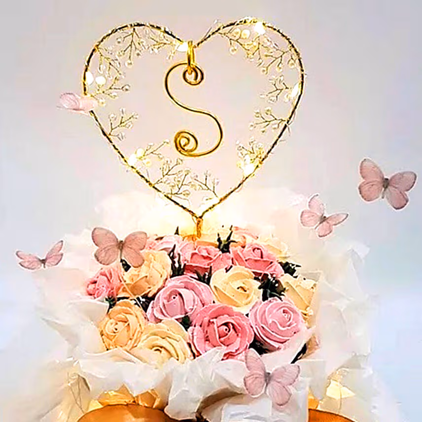 Floral Mango Money Pulling Bouquet Cake