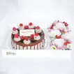 Chocolate Delight Birthday Cake with Elegant Floral Arrangement