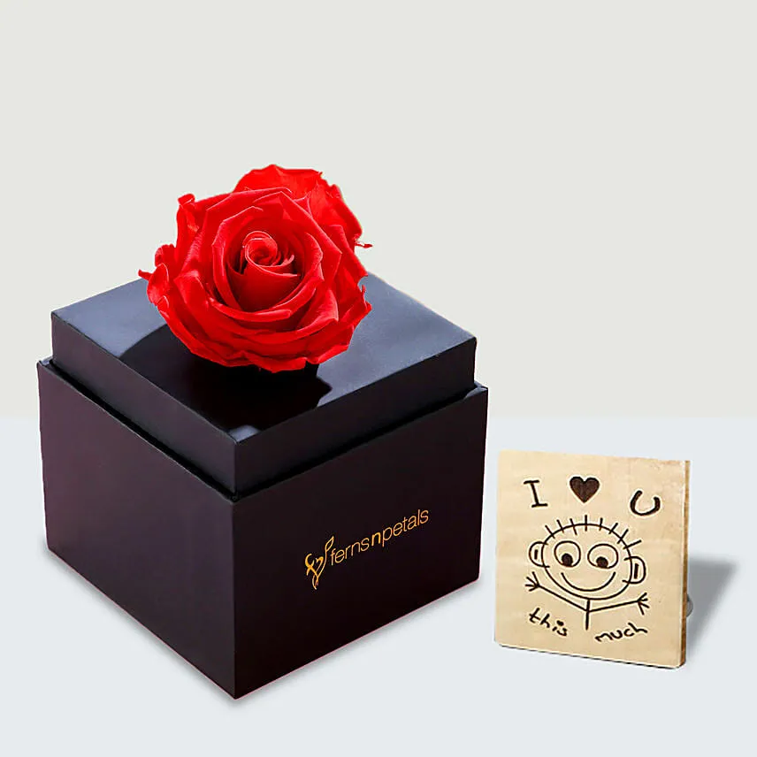 Forever Red Rose Box With I Love You Table Top For Valentines