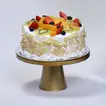 Bright Yellow Roses Bouquet with Fresh Fruit Vanilla Cake