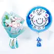 Empire Chocolate Gift Set: Baby Blue Box with Bouquet & Baby Boy Balloon - Chocolate 9 Pcs
