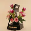Pink Flower Stand with Chocolates