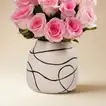 Elegant Pink Mandela Roses in Artistic Ceramic Vase