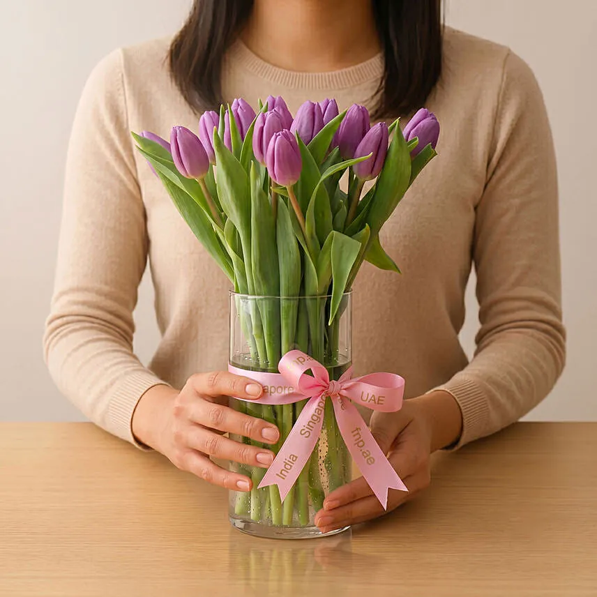 Purple Tulip Arrangement