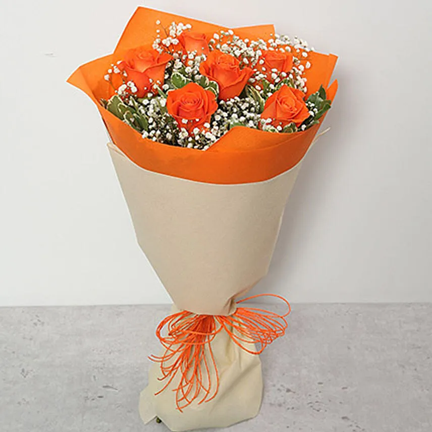 Bouquet Of Orange Roses