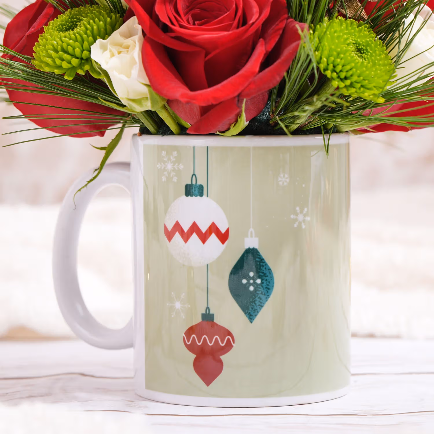 Seasons Greetings Flower Mug