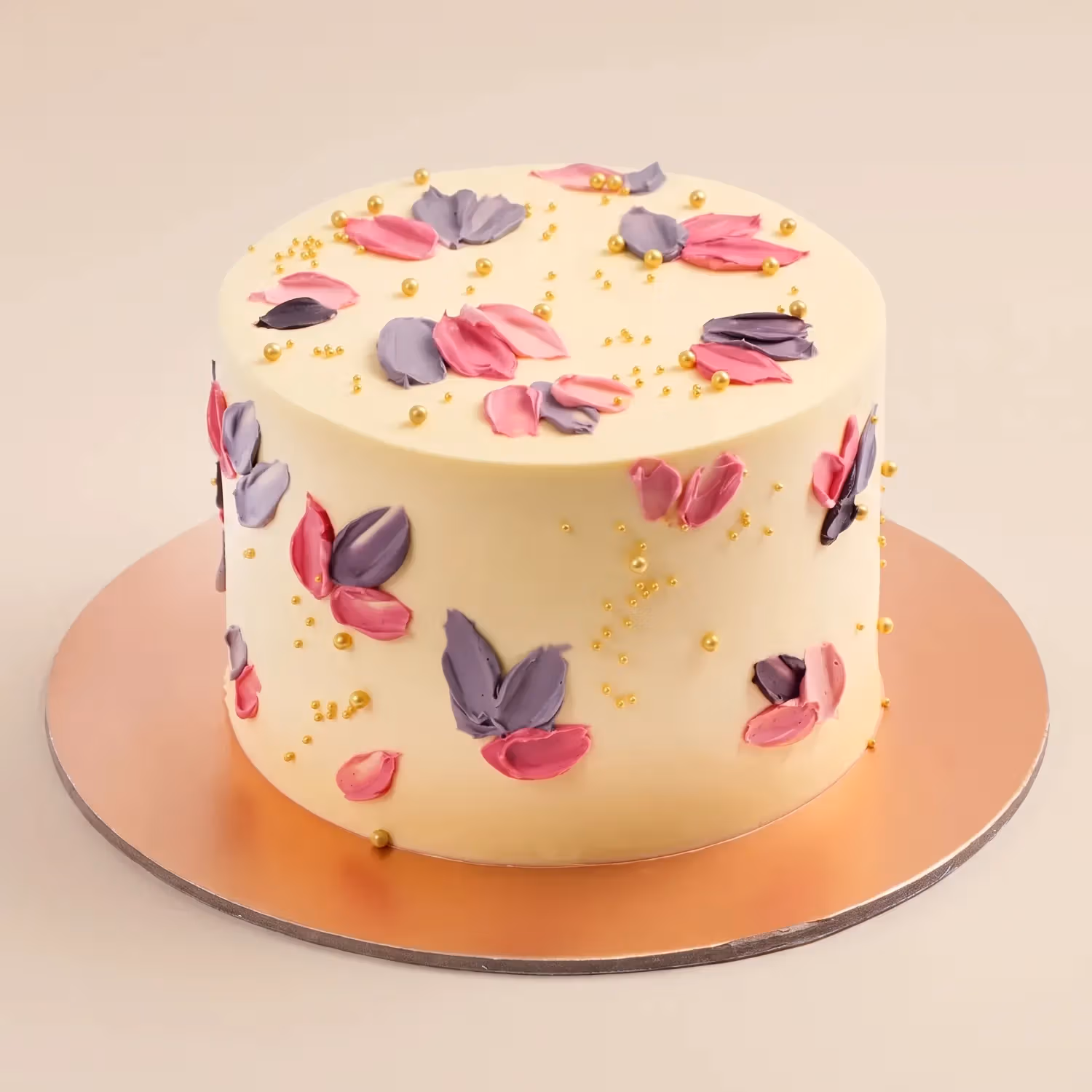 Elegant Purple & Pink Petals Chocolate Cake - 1kg Delight
