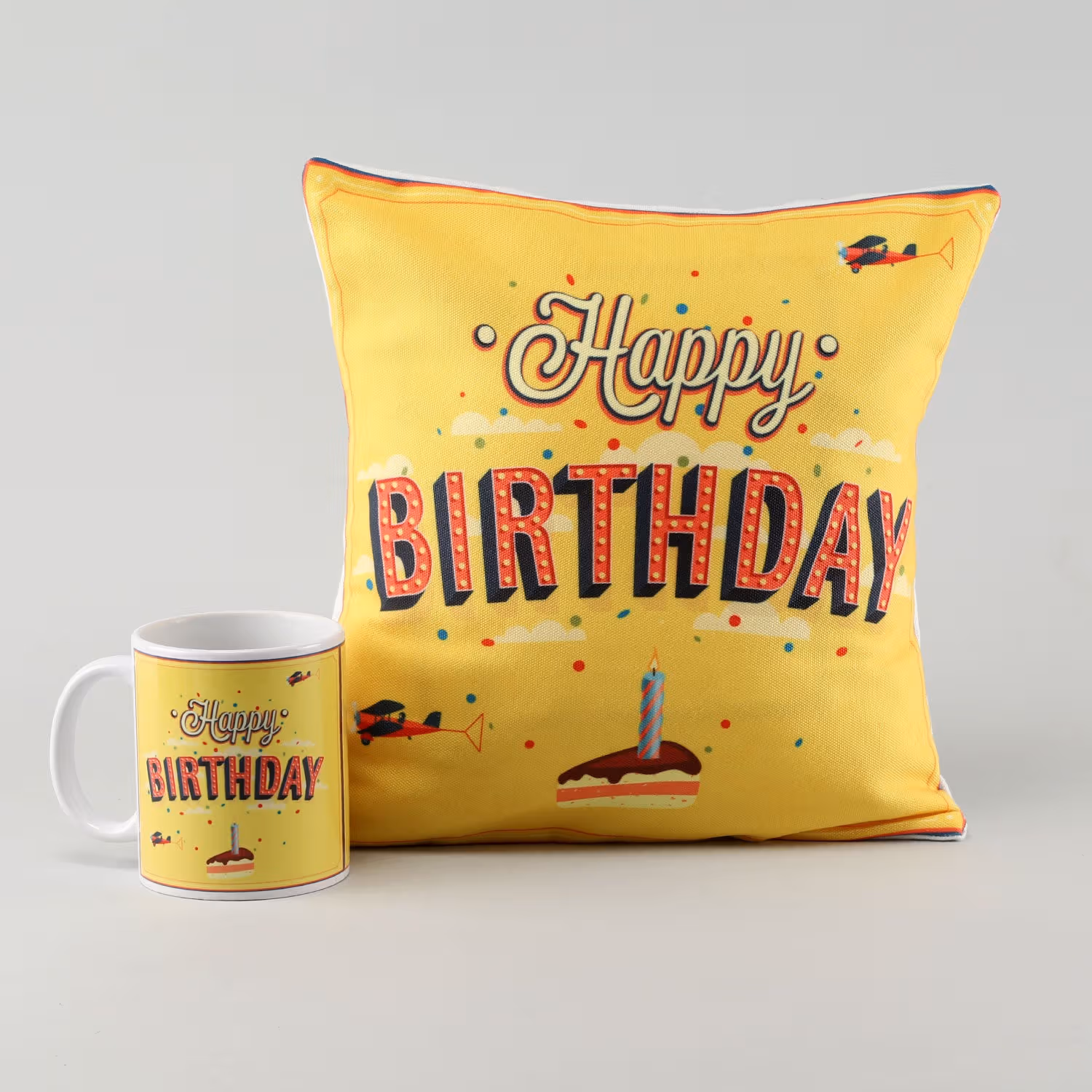Delightful Happy Birthday Mug and Cushion Gift Set