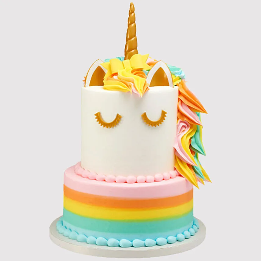 2 Tier Unicorn Cake
