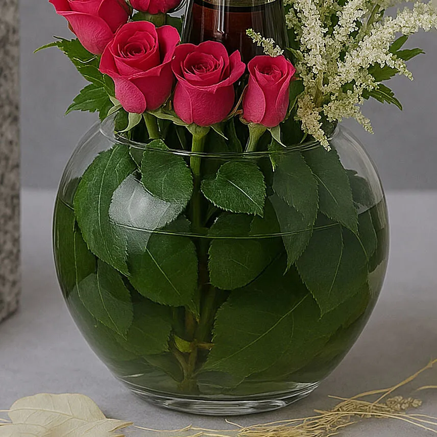 Burberry Touch Perfume and Flowers Arrangement