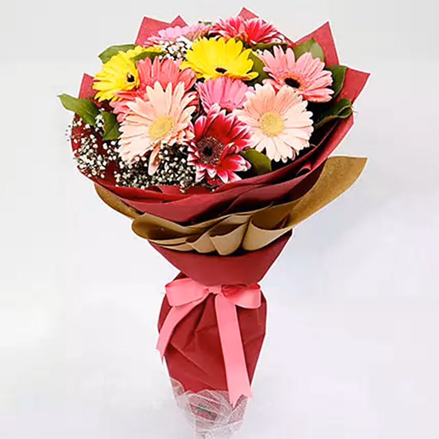 Gerberas Bouquet With Choco Cake & Ferrero Rocher