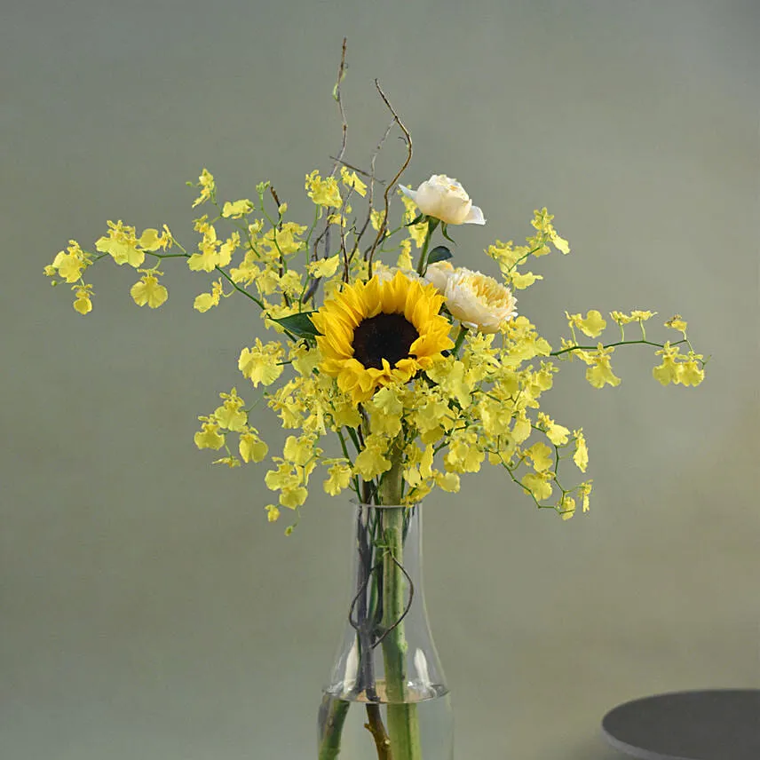 Gleaming Flowers Bottle Vase