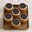 Delicious Chocolate Happy Birthday Cupcakes - 6 Pieces