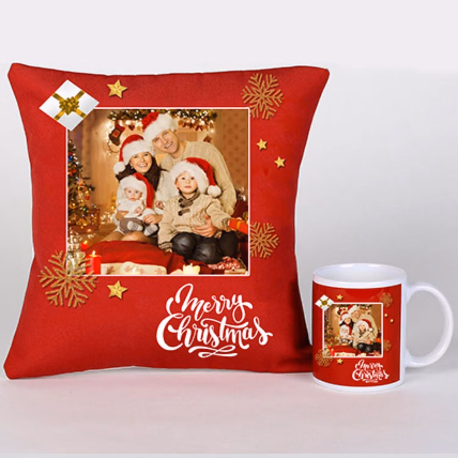 Personalised Xmas Greetings Cushion And Mug