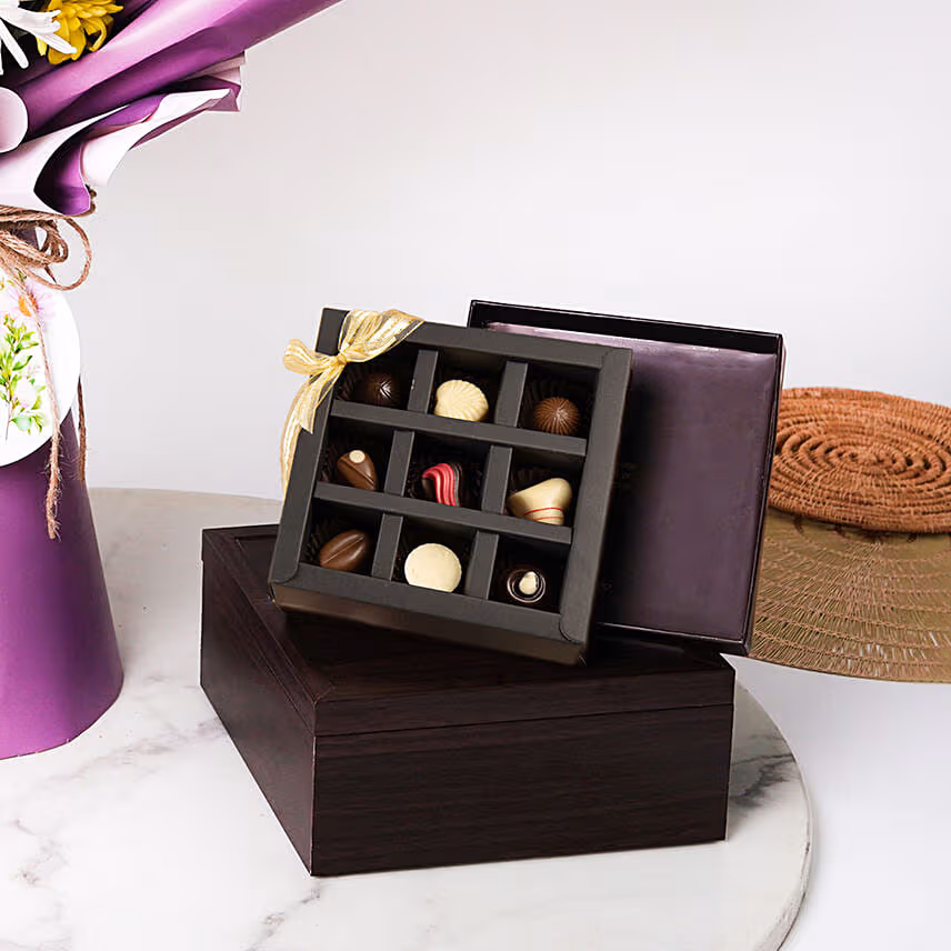 November Birthday Flower Bouquet with Chocolates