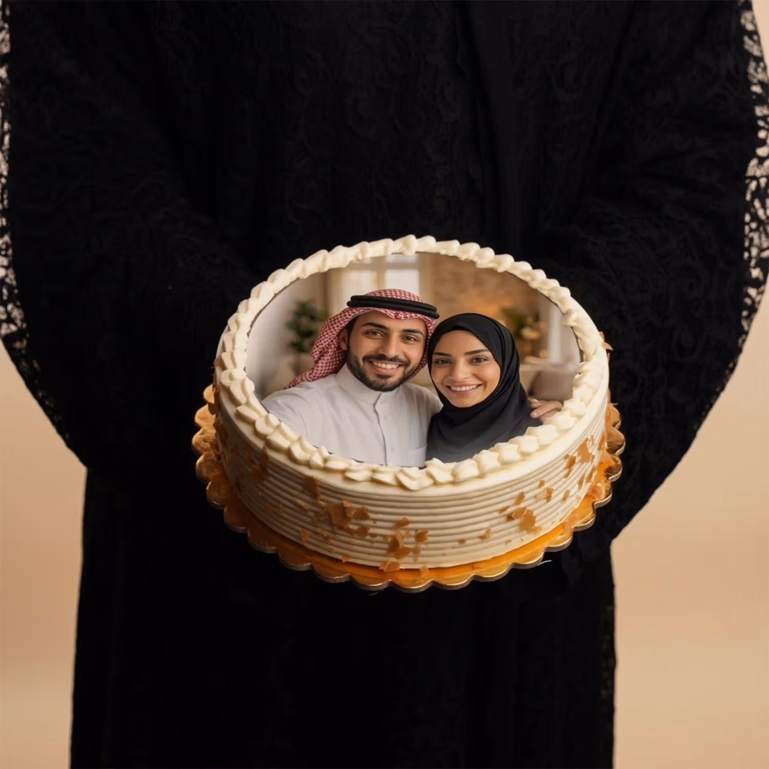 كومبو حب | بوكيه ورد أحمر و كيك بالصورة - 500 جرام