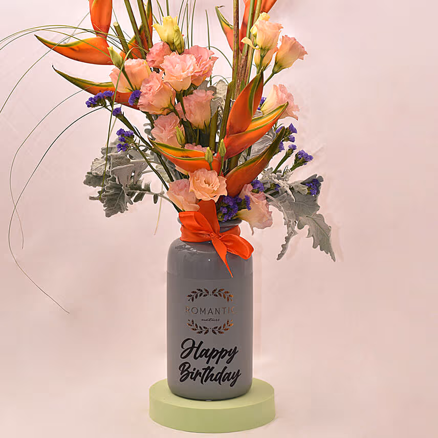Engaging flowers In Designer Vase
