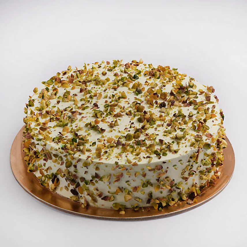 Pistachio Drizzled Vanilla Cake