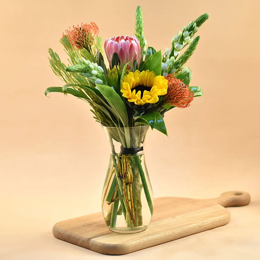 Delightful Flowers Oval Shaped Vase