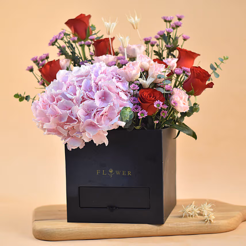 Mixed Flowers & Ferrero Rocher Black Box