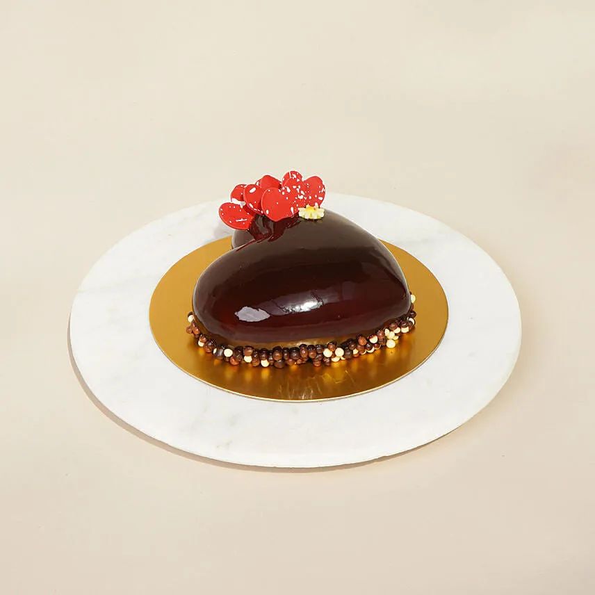 Triple Chocolate Heart Cake