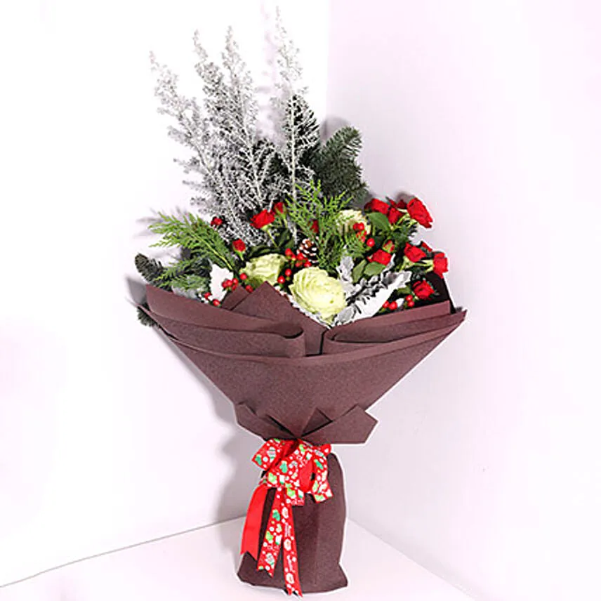 Red And White Flower Themed Bouquet