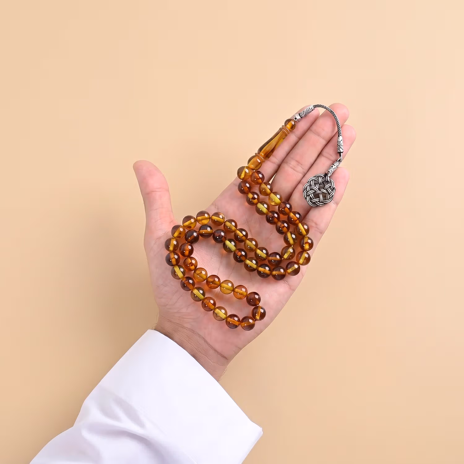 تورمالين مسبحة كهرمان برتقالية