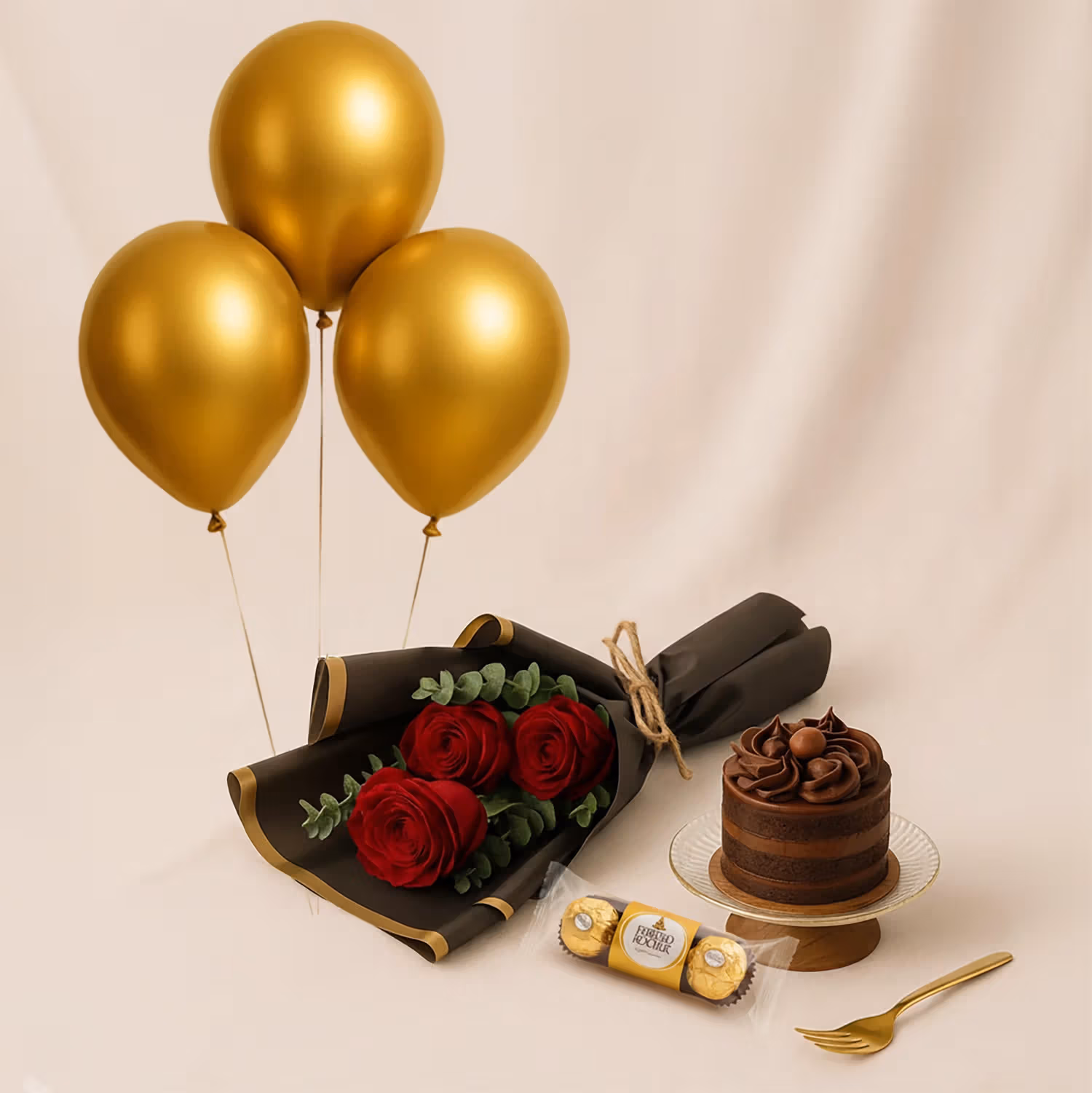 Red Roses n Cake Love Combo - With Flowers
