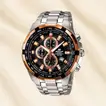 CASIO Edifice Men's Analog Chronograph Watch - Stainless Steel, 100M Water Resistant