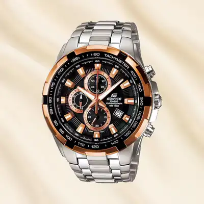 CASIO Edifice Men's Analog Chronograph Watch - Stainless Steel, 100M Water Resistant