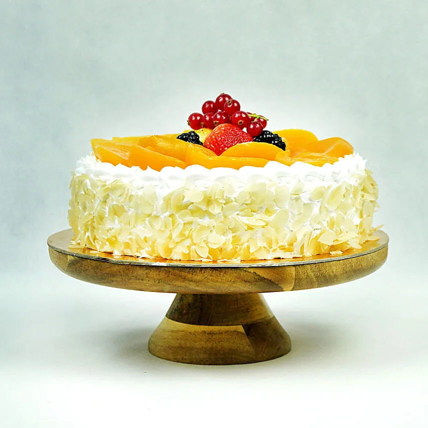Flowers with Cake Bundle: Fruit Cake & Red Roses