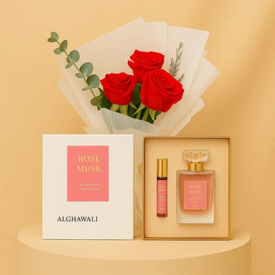Luxurious Rose Bouquet with Alghawaly - Rose Musk