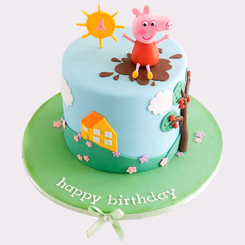 Happy Peppa Pig Vanilla Cake