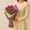 Elegant Bouquet of 7 Purple Tulips - Perfect for Any Occasion
