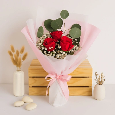 Flowing Red Roses Bouquet