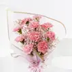 Lavender Glow: Elegant Pink Carnation & Gypso Bouquet